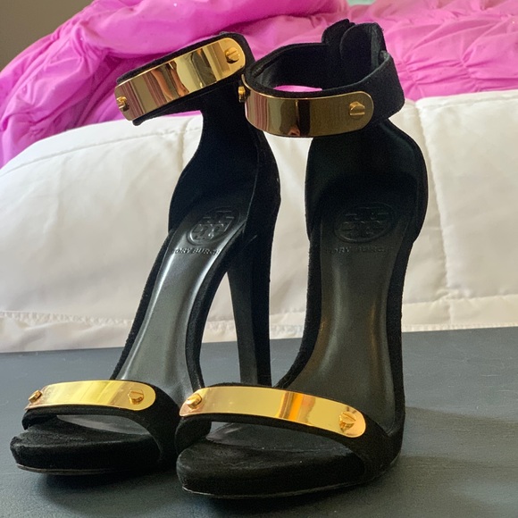 Tory Burch | *Black Suede and Gold* Limited Edition* | Heels - Picture 1 of 3
